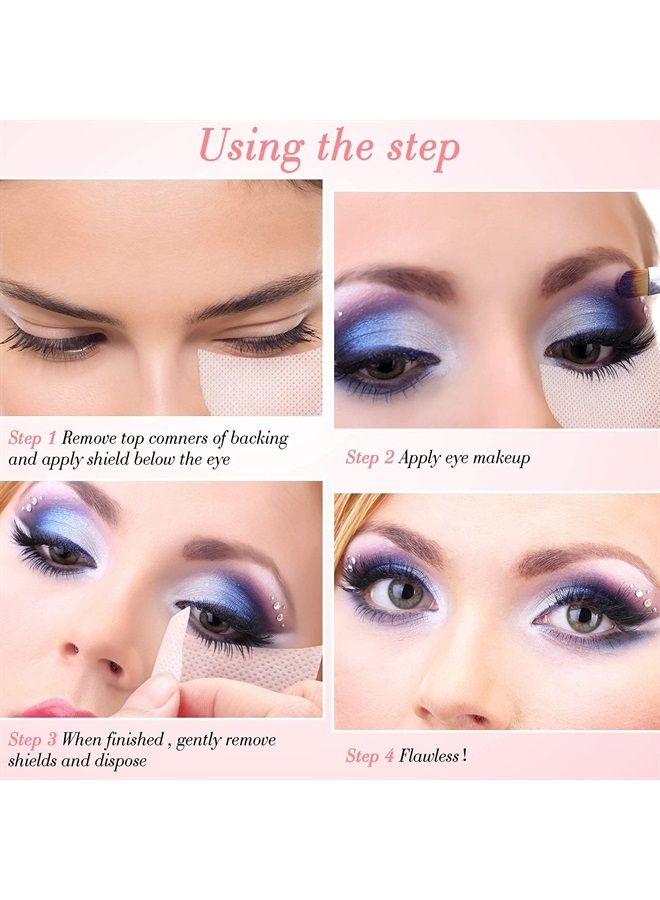 Zhanmai 600 Pieces Eyeshadow Pad Shield Eyeshadow Patches White Eyeshadow Stencils Under Eye Pads Prevent Makeup Residue for Eyelash Extensions Lip Makeup, Half-Moon Shape - Image 2