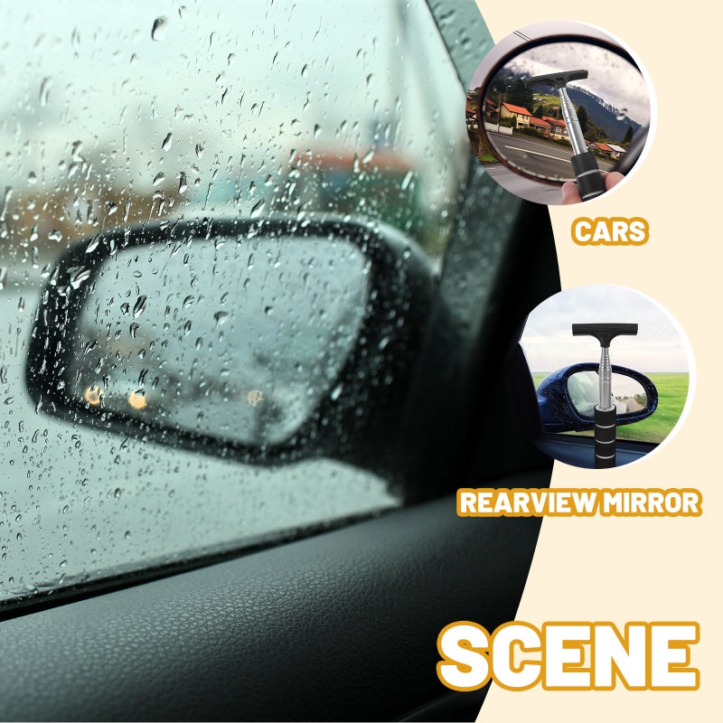 🚗 ممسحة صغيرة للنوافذ لمرايا السيارات القابلة للسحب مع إزالة البقع - Image 4