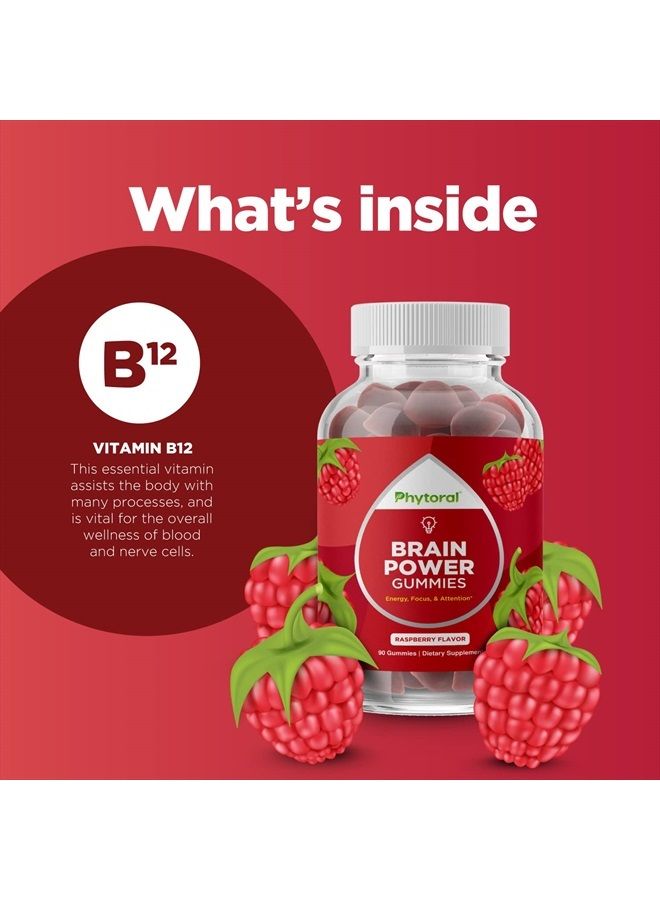 Phytoral Vegan Vitamin B12 Gummies for Adults - Extra Strength B12 Vitamin Daily Energy Gummies for Women and Men - Delicious Vitamin B Gummies with Vitamin B12 1500mcg Non-GMO Gluten Free Raspberry Flavor - Image 5
