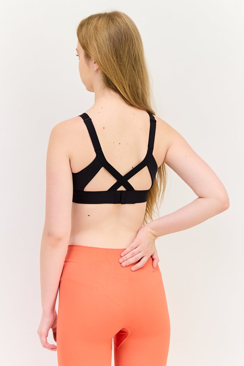 Adidas Women Padded Brand Logo Sports Bra, Black - Image 3