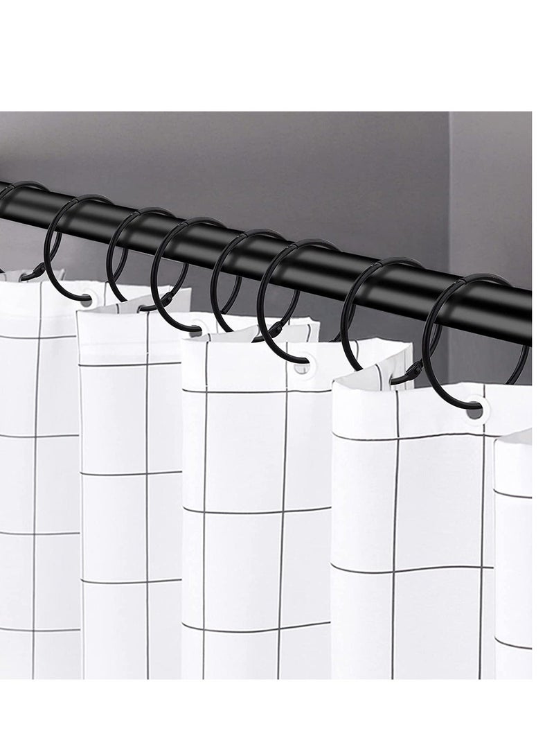 Y&D SYOSI Shower Curtain Rings Rustproof Decorative Hooks Metal Round Ring for Bathroom Rod Most Curtains Easy to Install Black 24 Pack  - Image 2