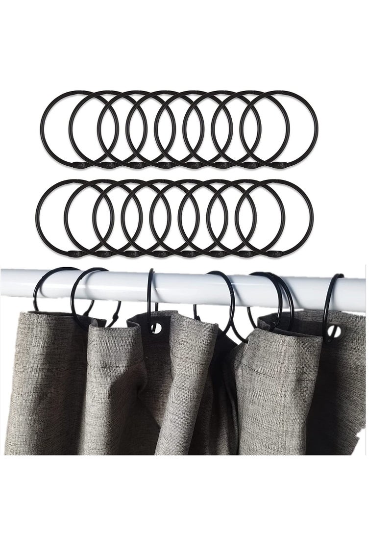 Y&D SYOSI Shower Curtain Rings Rustproof Decorative Hooks Metal Round Ring for Bathroom Rod Most Curtains Easy to Install Black 24 Pack  - Image 1