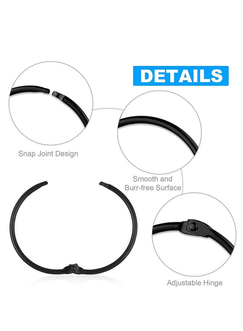 Y&D SYOSI Shower Curtain Rings Rustproof Decorative Hooks Metal Round Ring for Bathroom Rod Most Curtains Easy to Install Black 24 Pack  - Image 5