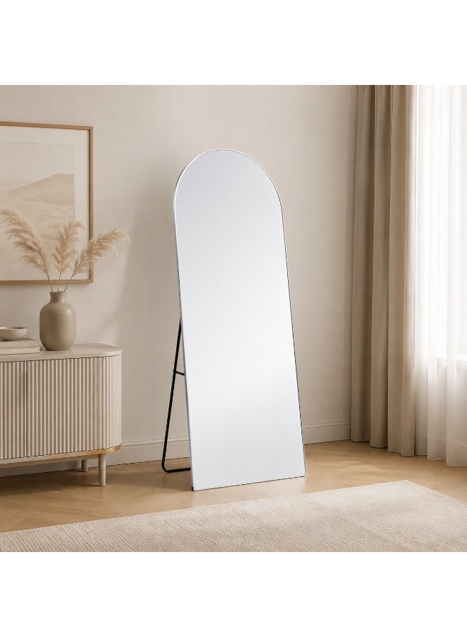 alsaada home Full-Length Free Standing Floor Mirror with Wheels & Metal Frame, 180x70 cm - SILVER - Image 2
