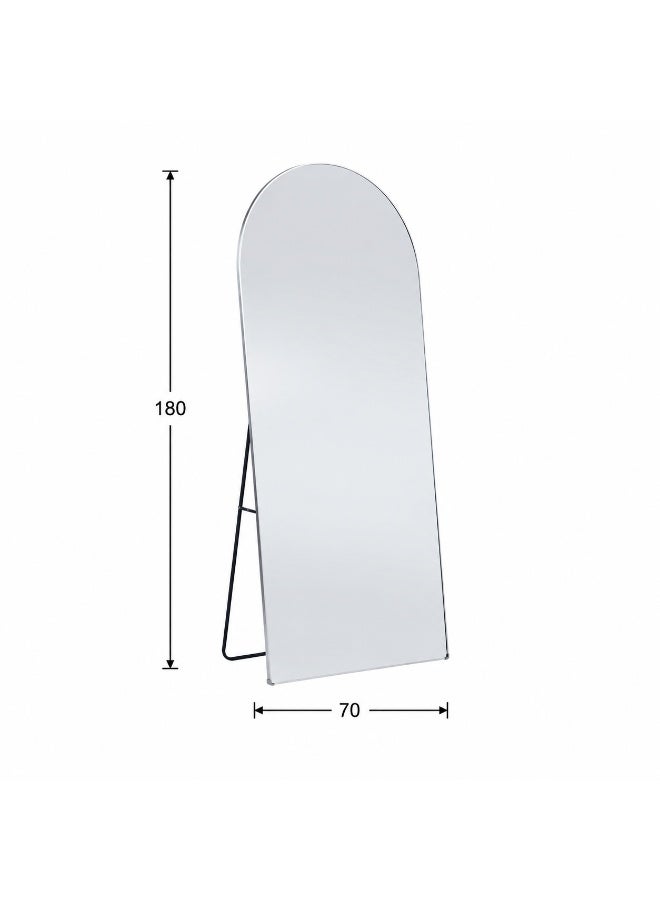 alsaada home Full-Length Free Standing Floor Mirror with Wheels & Metal Frame, 180x70 cm - SILVER - Image 3