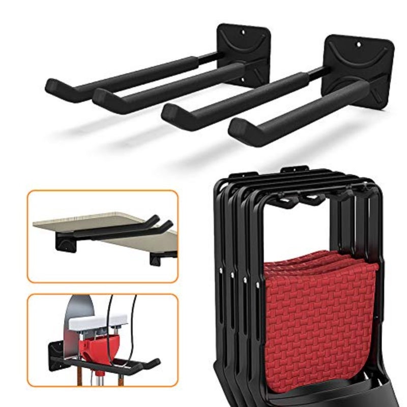 Garage Hooks Heavy Duty Tool Organizer, Wall Mount Hanger Rack Garage Storage Utility Hooks for Car Tires, Ladders, Chairs, Strollers, Power Tools, Garden Tools 2 Pack, 12.4" Hook - Image 1