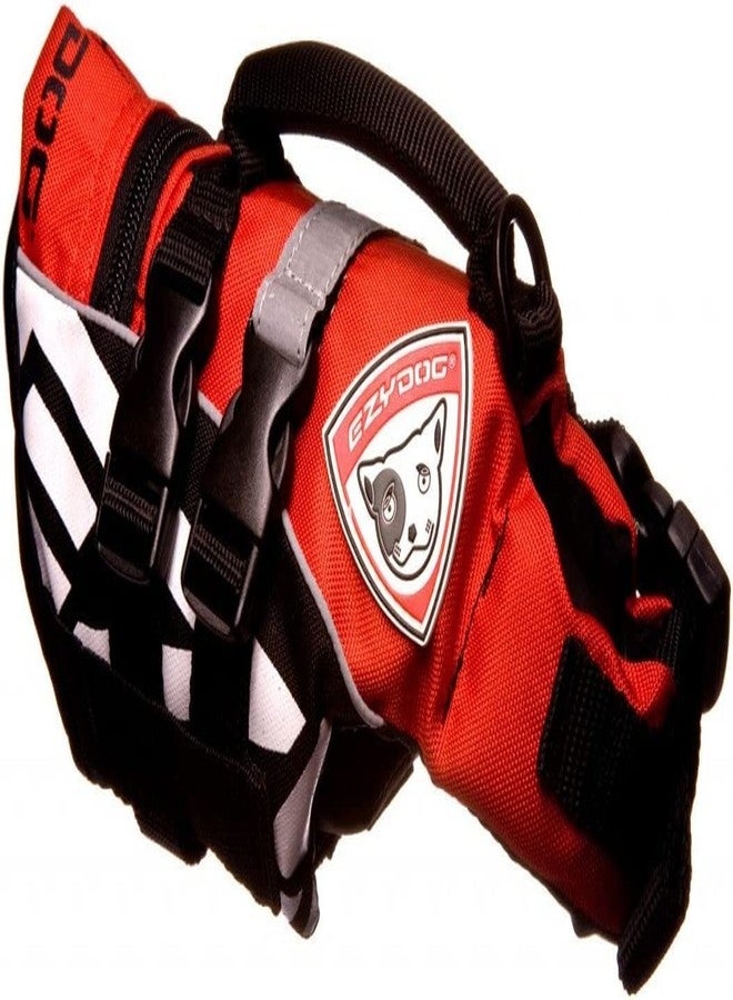 EzyDog DFD Micro Dog Life Jacket for Small Dogs - Adjustable Swimming Safety Vest for Dogs Under 15 Pounds with Reflective Trim & Durable Grab Handle (XX-Small, Red) - Image 2