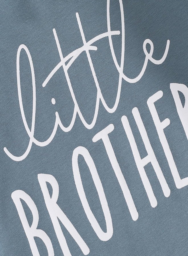 wybzd Little Brother Big Brother Matching Outfits Baby Crewneck Sweatshirt Romper Big Bro Lil Sis Siblings Clothes (Blue LIL Bro, 0-3 Months) - Image 3
