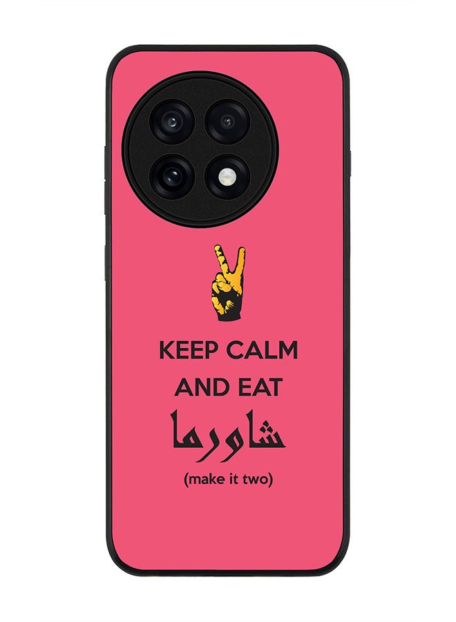 Stylizedd For OnePlus 13R / Ace 5 Pro Case,Slim fit Camera Protection, Shockproof Thin Phone cover  - Keep Calm And Eat Shawarma (Pink)