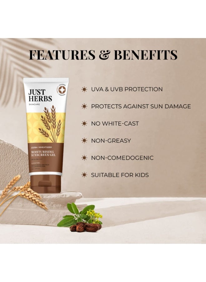 Just Herbs SPF 35+ Nosun Sunscreen Gel with Jojoba & Wheatgerm, Easy to Absorb Lightweight Formula with Broad Spectrum PA 35++++ | for Sun Damaged & All Skin Type for Men & Women  - Image 4