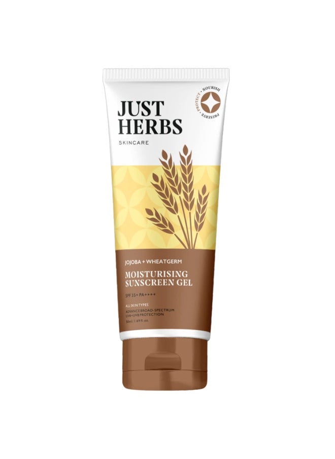 Just Herbs SPF 35+ Nosun Sunscreen Gel with Jojoba & Wheatgerm, Easy to Absorb Lightweight Formula with Broad Spectrum PA 35++++ | for Sun Damaged & All Skin Type for Men & Women  - Image 1