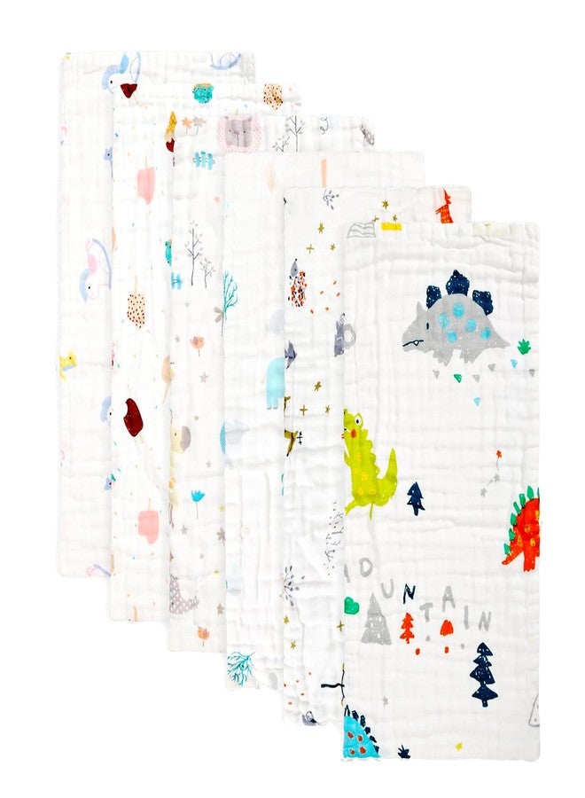 Infantbond By Fareto Baby Muslin Burp Cloths – 6 Pack | Large 20''x10'' | 100% Cotton | Ultra-Soft & Absorbent 6-Layer Burp Rags | Baby Essentials for Newborn - Image 1
