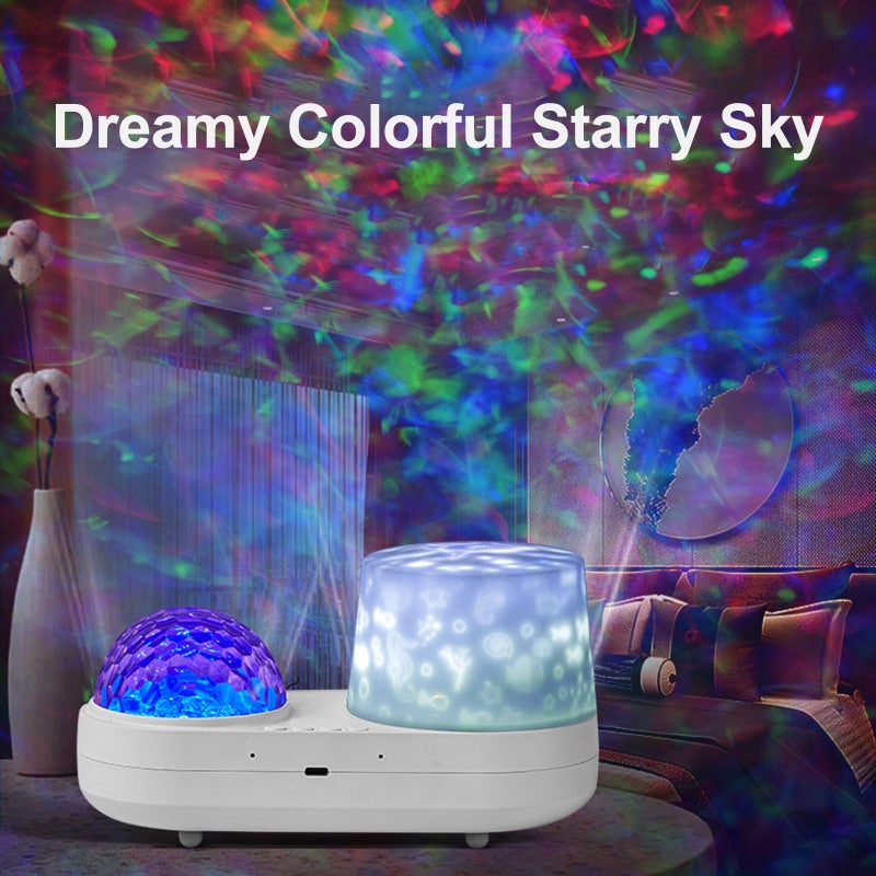 Night Light Projector: White Dual-layer Water Ripple - Romantic Dreamy Atmosphere Children's Bedroom Lamp for Kids Bedside Use & Bedtime Reading - Image 5
