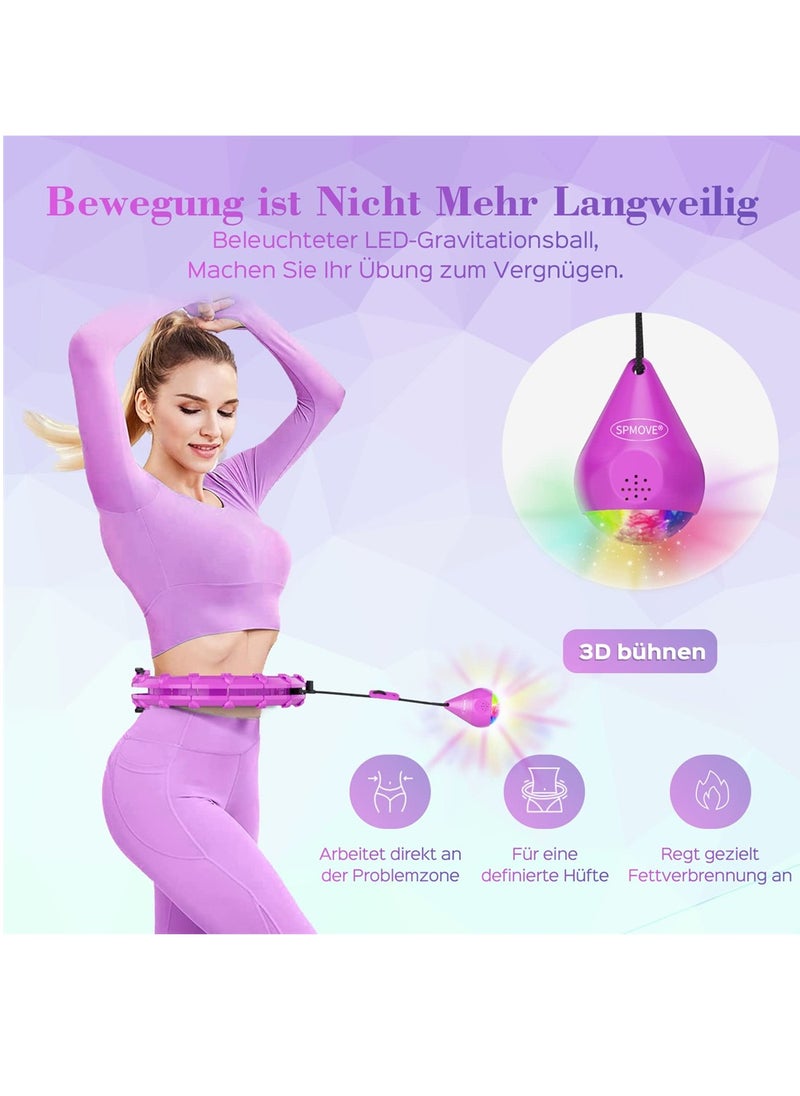 SYOSI - Smart Hula Hoop, Weighted Hula Hoop Infinity Smart Hoops with Counter, Hula Circle Detachable Fitness Ring with 360 Degree Auto-Spinning Ball Massage, Adult Fitness for Weight Loss - Image 1