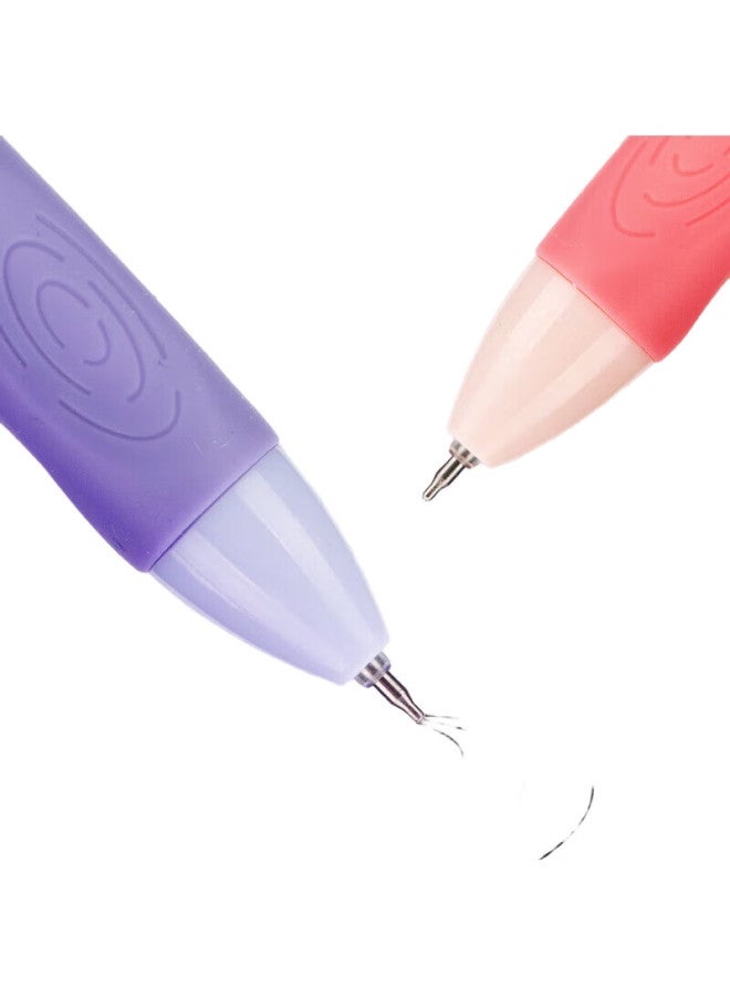 M.G Chenguang (M&G) Stationery, Erasable Gel Pen, Ergonomic Grip, Retractable St Tip, 0.5Mm, Black, Elementary School Handwriting Practice Pen, Antibacterial Soft Rubber Grip, Purple Pink Barrel, 4 Pcs, Akph7105A - Image 3