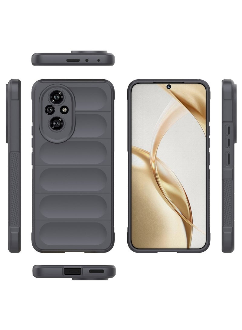 جراب موبايل ماجيك شيلد  سيليكون مضاد للصدمات وحمايه للكاميرا متوافق Honor 200  (رمادي غامق) - Image 2