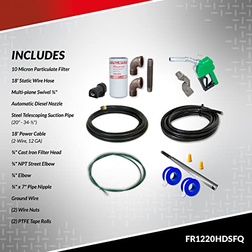FILL RITE Fill-Rite FR1220HDSFQ 12V 15 GPM Fuel Transfer Pump with Premium Filter Package | Gasoline, Diesel, Kerosene, Ethanol Blends, Methanol Blends, & Biodiesel - Image 4