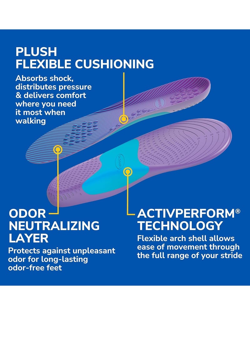 Dr. Scholl's Walk Longer Insoles Comfortable Plush Foam Cushioning Inserts for Walking Hiking and Standing on Feet All-Day Foot Protection from Muscle Fatigue Leg and Foot Soreness Trim to Fit Women's Shoe 1 Pair - Image 5