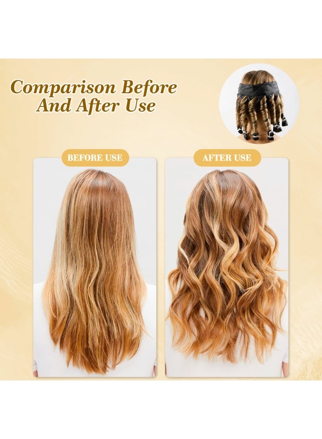 رباط شعر ساتان بكير بدون حرارة قابل للتعديل مع 8 بكرات طقم تصفيف DIY للموجات الطبيعية أثناء الليل (لون فهد) - Image 4