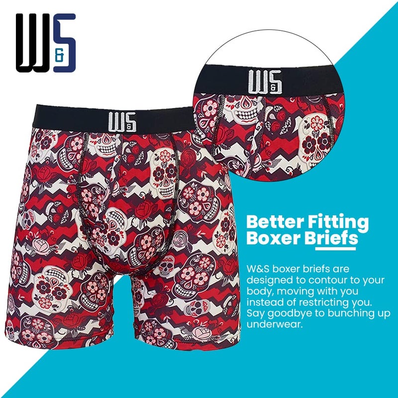 Warriors & Scholars Boxer Briefs For Men Pack Of 6, Ultra Soft, Breathable Quick Dry, Moisture-Wicking Mens Underwear, AM105F L - Image 2