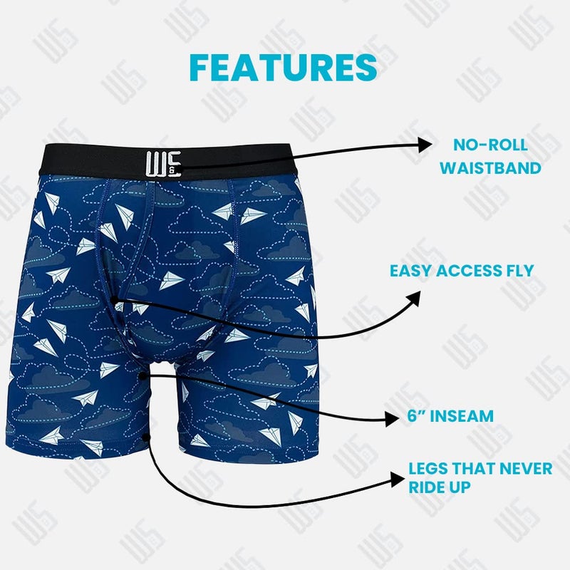 Warriors & Scholars Boxer Briefs For Men Pack Of 6, Ultra Soft, Breathable Quick Dry, Moisture-Wicking Mens Underwear, AM105F L - Image 5
