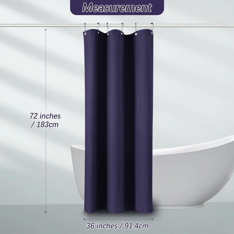 PANGSINNE PANGSINNE Purple Stall Shower Curtain Waffle Weave Fabric  Luxury Waterproof Shower Curtains  256GSM Heavy Duty Camper Shower Curtain for Travel Trailers with 6 Metal Hooks  36Wx72H - Image 4