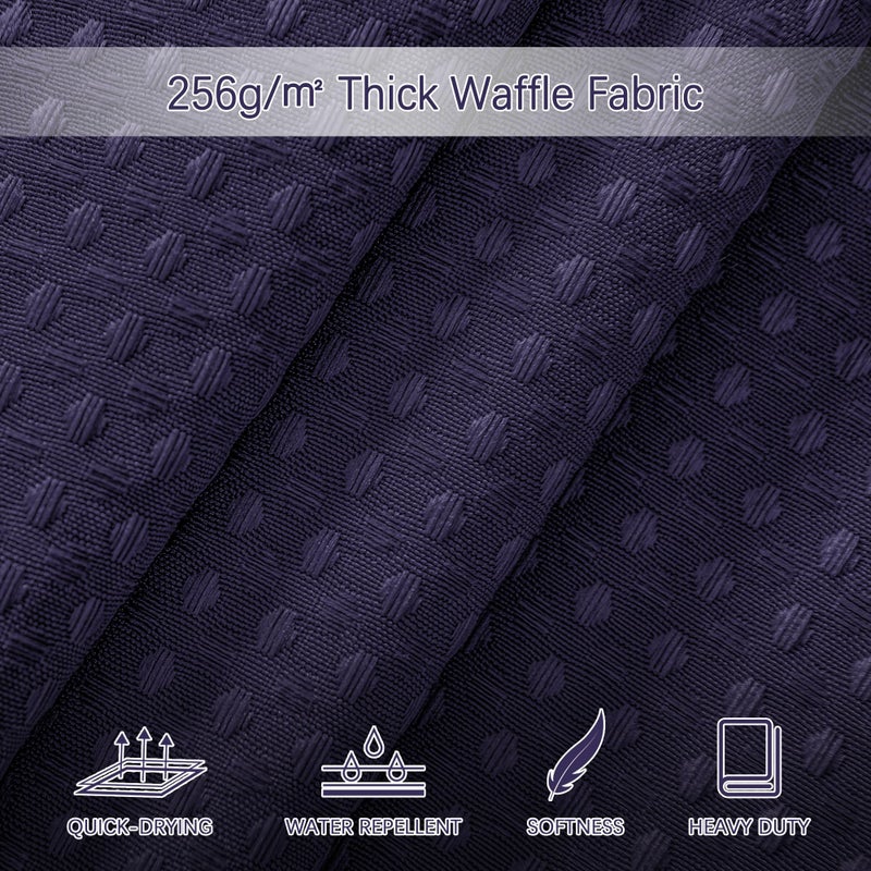 PANGSINNE PANGSINNE Purple Stall Shower Curtain Waffle Weave Fabric  Luxury Waterproof Shower Curtains  256GSM Heavy Duty Camper Shower Curtain for Travel Trailers with 6 Metal Hooks  36Wx72H - Image 1