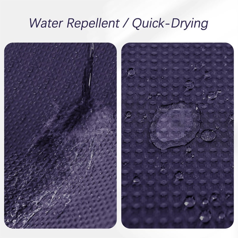 PANGSINNE PANGSINNE Purple Stall Shower Curtain Waffle Weave Fabric  Luxury Waterproof Shower Curtains  256GSM Heavy Duty Camper Shower Curtain for Travel Trailers with 6 Metal Hooks  36Wx72H - Image 2