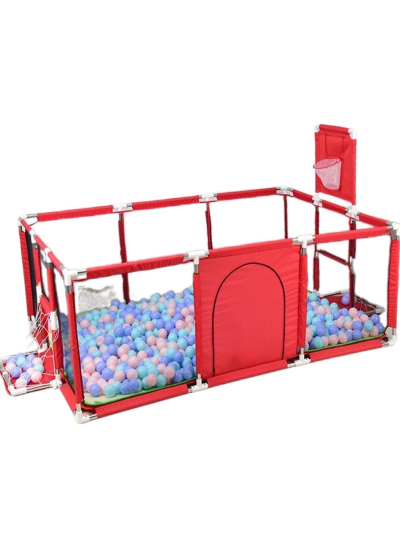 PENG GENERAL Large Baby Playpen with Safety Mesh, Indoor Ball Pit Area, Children Fence Play Area Red  - Image 1