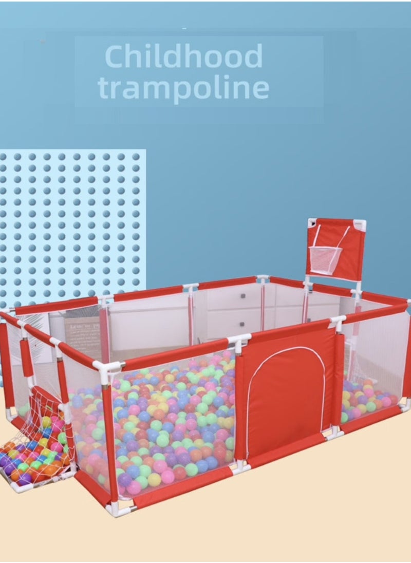 PENG GENERAL Large Baby Playpen with Safety Mesh, Indoor Ball Pit Area, Children Fence Play Area Red  - Image 4