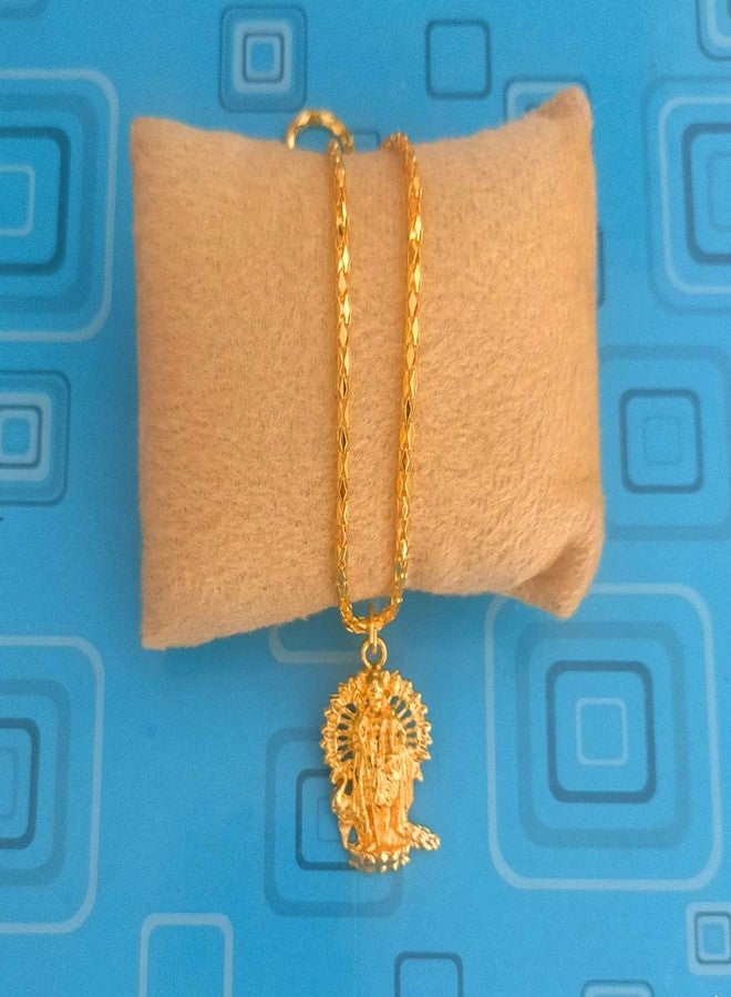 Sullery Religious Jewelry Lord Kartikeya Lord Murugan Subramaniyaswamy Gold Brass,Zinc Metal 01 Necklace Pendant for Men and Women - Image 3