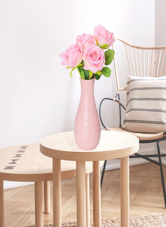 yeabwps 2 Pack Composite Plastics Flower Vase, Unbreakable Ceramic Look Vase for Home Decor Centerpieces, Arranging Bouquets (Pink) - Image 4