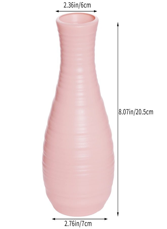 yeabwps 2 Pack Composite Plastics Flower Vase, Unbreakable Ceramic Look Vase for Home Decor Centerpieces, Arranging Bouquets (Pink) - Image 2