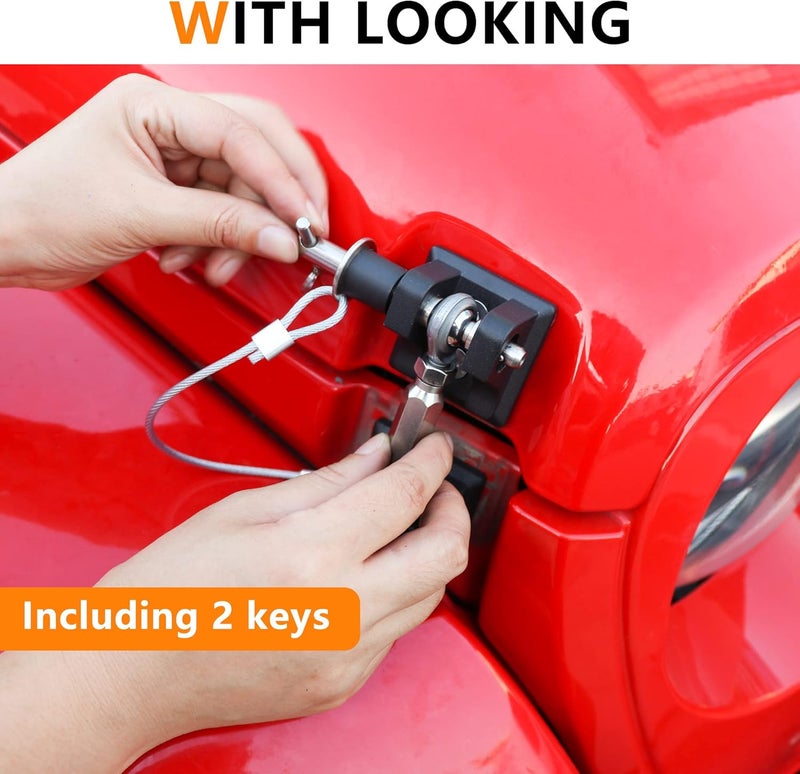RERPRO JL Hood Latches Lock for Jeep Wrangler JL 4XE Gladiator JT - Image 3