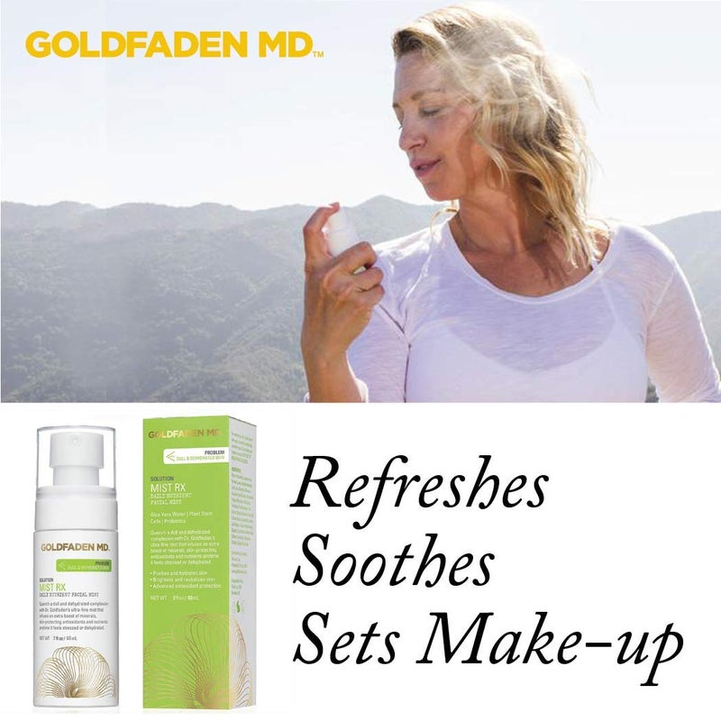 GOLDFADEN MD Mist RX | Daily Nutrient Face Mist | w/Aloe Vera Water, Plant Stem Cells & Antioxidants | Delivers Hydration & Revitalizes | Nourishing Makeup Setting Spray | 2.0 fl oz / 80 mL - Image 5