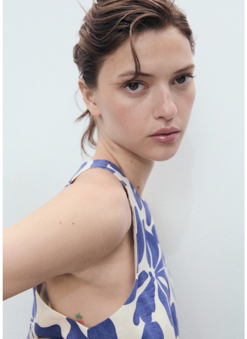 MANGO Printed Crew Neck Top  - Image 4