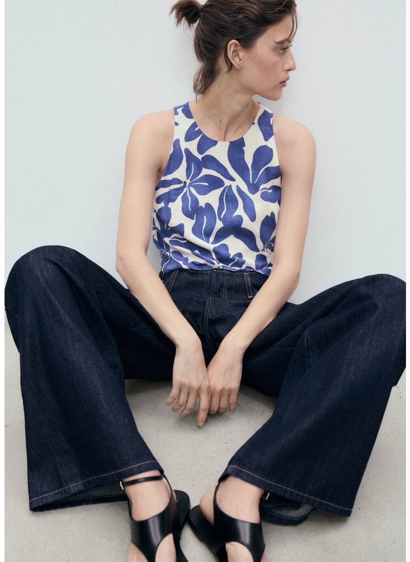 MANGO Printed Crew Neck Top  - Image 3