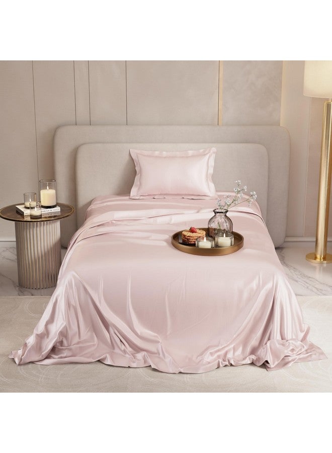 Stoa Paris 300 TC Satin Bedsheet Single Bed with Pillow Covers, Premium Ultra Satin Bedding Set, Gifts for Women, Couples, Wedding, Bedroom Home Furnishing, Date Night Collection - Blushing Pink - Image 3