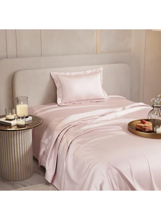 Stoa Paris 300 TC Satin Bedsheet Single Bed with Pillow Covers, Premium Ultra Satin Bedding Set, Gifts for Women, Couples, Wedding, Bedroom Home Furnishing, Date Night Collection - Blushing Pink - Image 4
