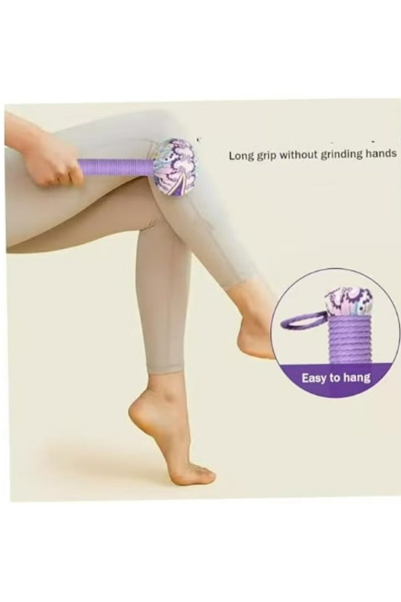 Loquat Wormwood Massage Cane with Floral Pattern, 2Pcs 10.24in Massage Stick, Hanging Ring, Absorbent Non-Slip, Woven Massage Hammer for Body Relaxation - Image 5