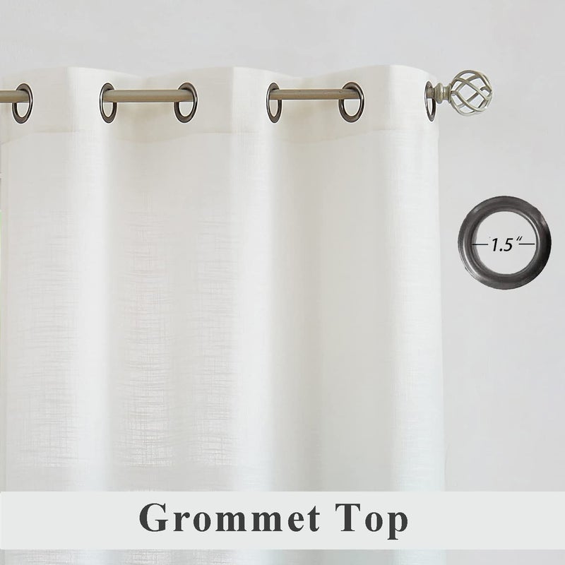 Central Park Ombre Rayon Blend Heavy Linen Texture Window Curtain Panel 6 Grommets Top Gradient Cream White to Gray Window Drapes Treatment for Living Room/Bedroom, Set of 2, 40" x 95" Each - Image 5