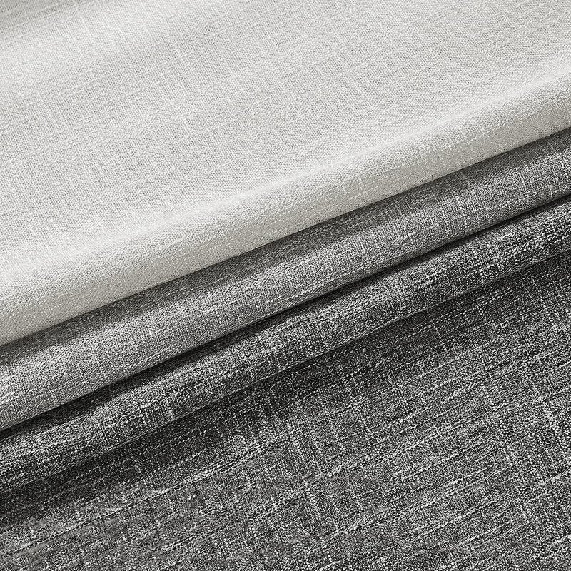 Central Park Ombre Rayon Blend Heavy Linen Texture Window Curtain Panel 6 Grommets Top Gradient Cream White to Gray Window Drapes Treatment for Living Room/Bedroom, Set of 2, 40" x 95" Each - Image 4