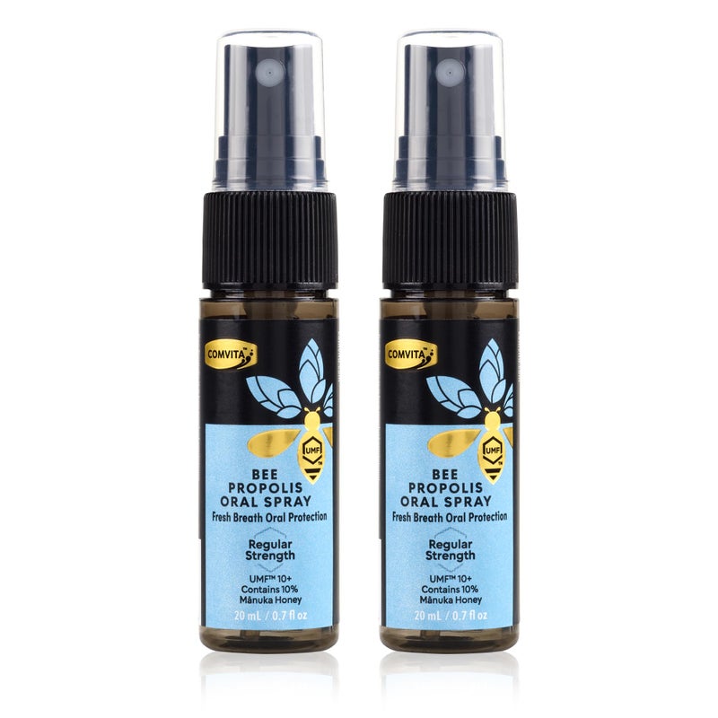 Comvita Bee Propolis Throat Spray Natural Immune Support Soothing Mint Flavor with New Zealand UMF 10 Manuka Honey Antioxidant Dietary Supplement 07 fl oz Pack of 2