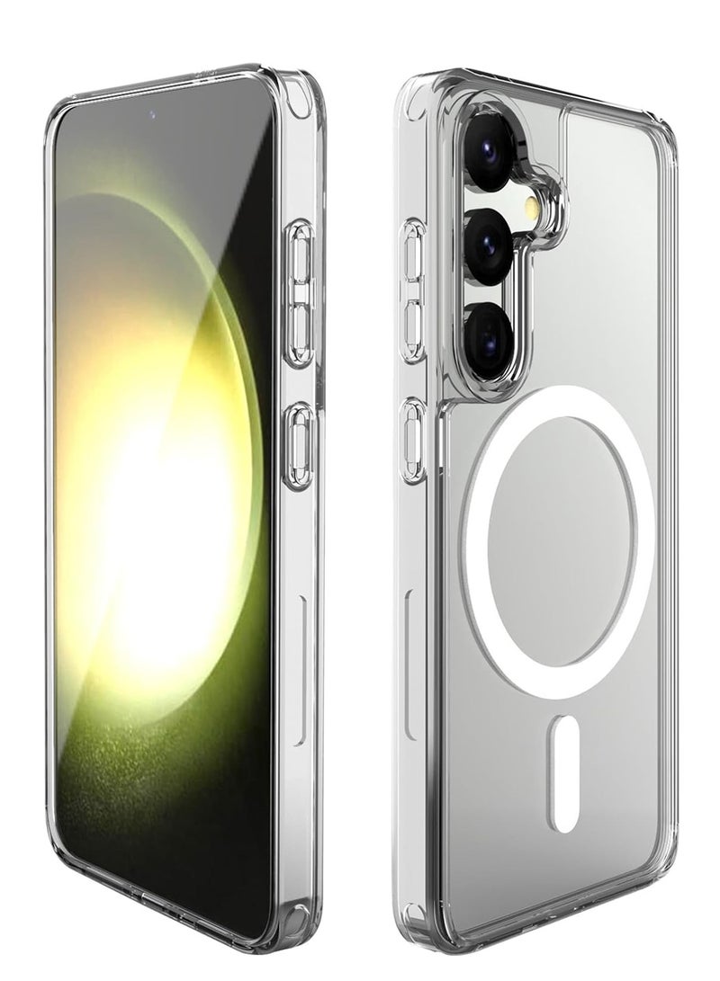 BORTONY Samsung Galaxy S25 Plus Magsafe Case Support Wireless Charging Slim Thin Magnetic Cover Anti Scratch Shockproof Hard Transparent Phone Case Compatible with Samsung Galaxy S25 Plus - Image 1