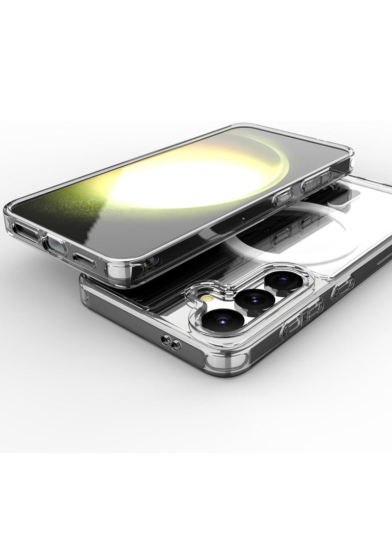 BORTONY Samsung Galaxy S25 Plus Magsafe Case Support Wireless Charging Slim Thin Magnetic Cover Anti Scratch Shockproof Hard Transparent Phone Case Compatible with Samsung Galaxy S25 Plus - Image 2