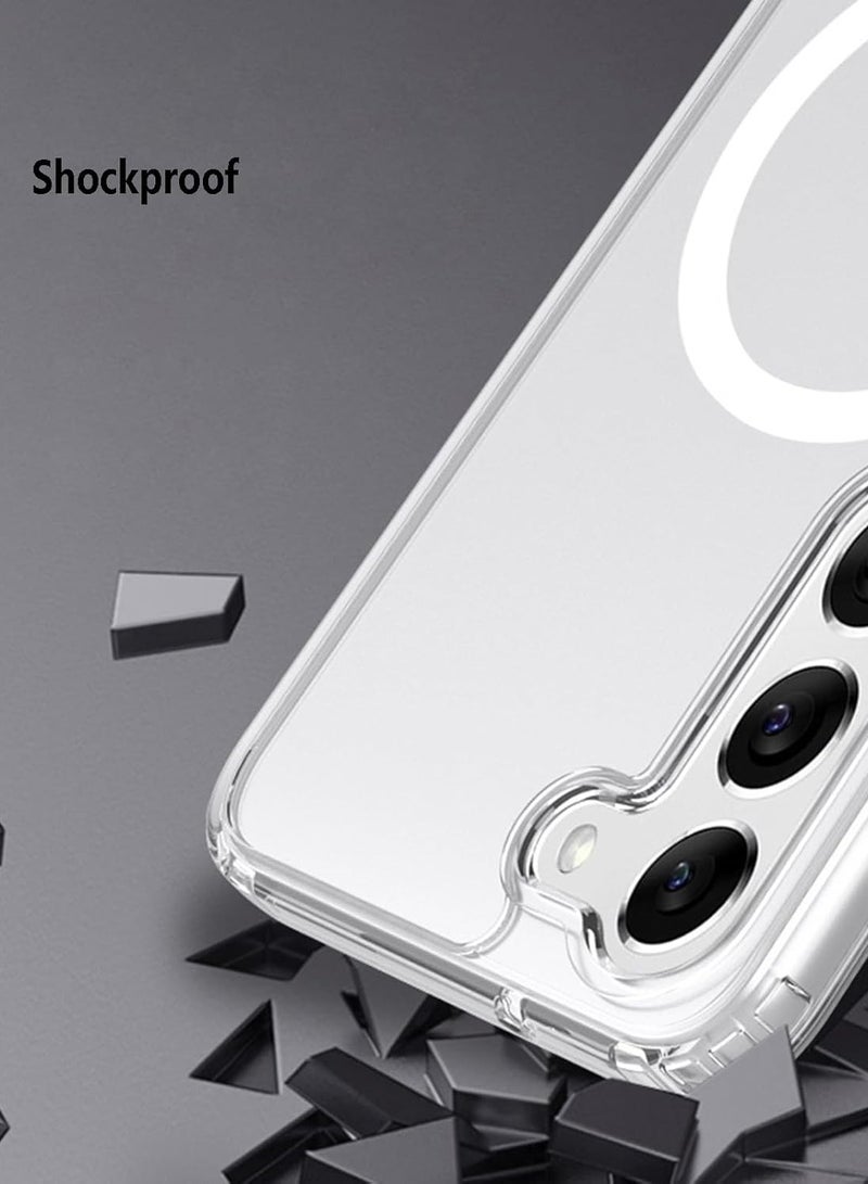 BORTONY Samsung Galaxy S25 Plus Magsafe Case Support Wireless Charging Slim Thin Magnetic Cover Anti Scratch Shockproof Hard Transparent Phone Case Compatible with Samsung Galaxy S25 Plus - Image 4