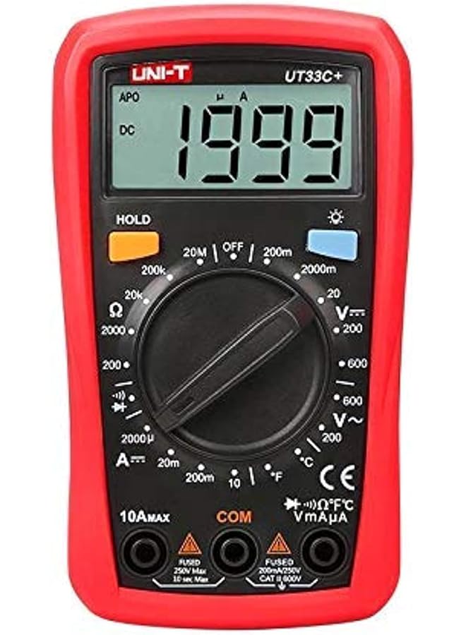 UNI-T ECVV Ut33C Plus Digital Palm Size Multi Meter Voltmeter Ammeter Resistance Lcr And Temperature With Backlight - Image 1