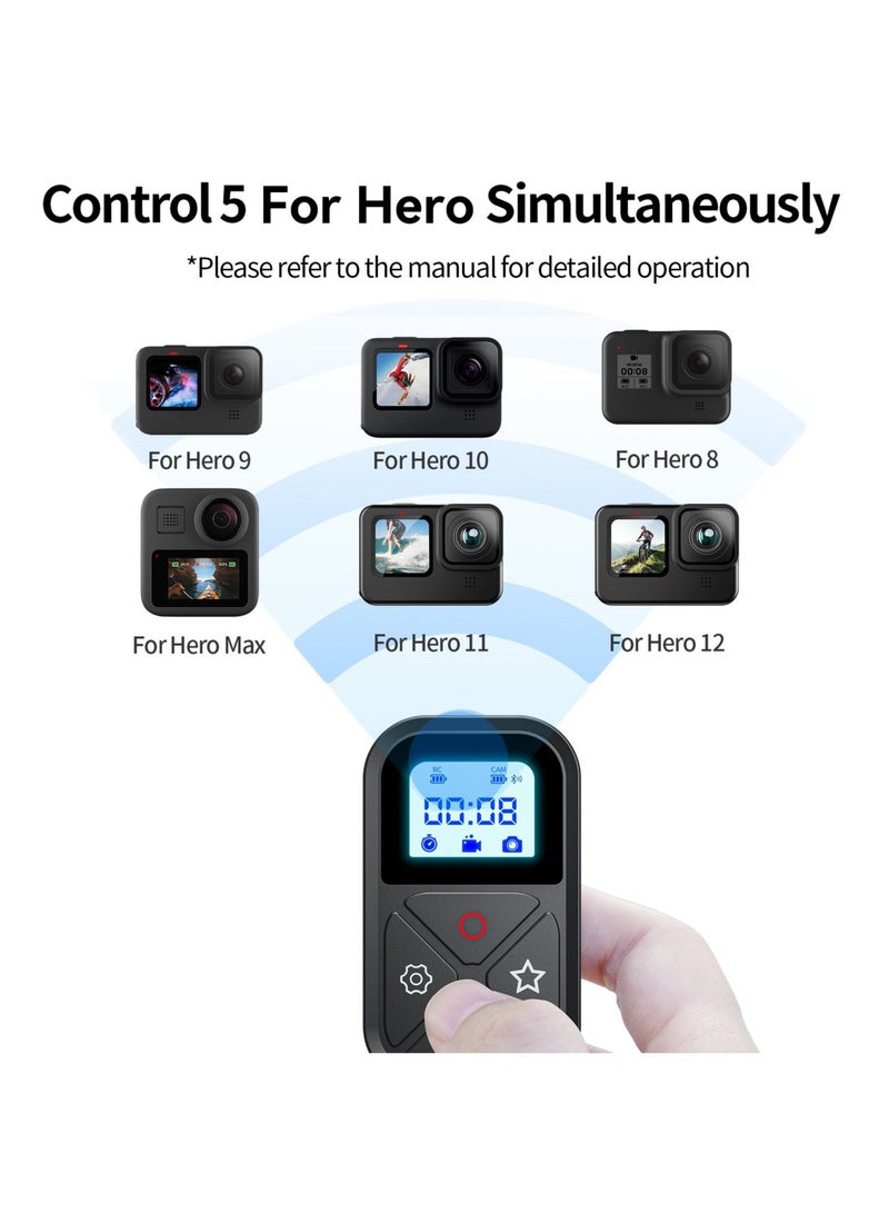 تيليسن TELESIN 80M T10 بلوتوث للتحكم عن بعد لـ GoPro Hero 12 11 10 9 8 Max مع شريط للرسغ لملحقات كاميرا الحركة الذكية - Image 2