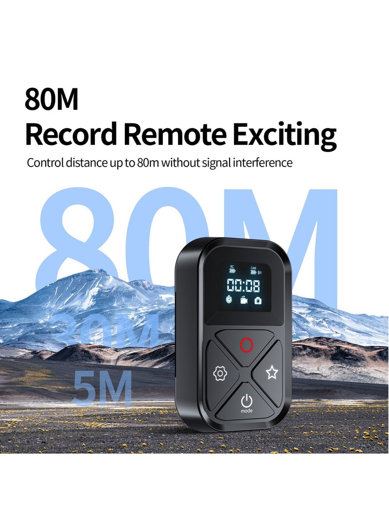 تيليسن TELESIN 80M T10 بلوتوث للتحكم عن بعد لـ GoPro Hero 12 11 10 9 8 Max مع شريط للرسغ لملحقات كاميرا الحركة الذكية - Image 3