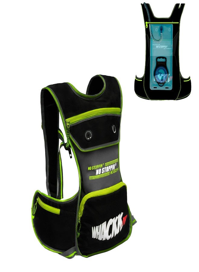 Whackk Whizz Running Bag |Unisex Camping & Hiking | Hydration Pouch Compartment w. Connecting Water ducts Pockets |Exercise & Fitness|Motorcycle Trekking Outdoor (Green) - Image 1